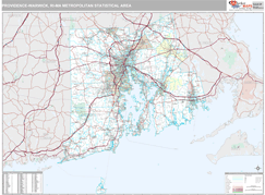 Providence-Warwick Metro Area Digital Map Premium Style